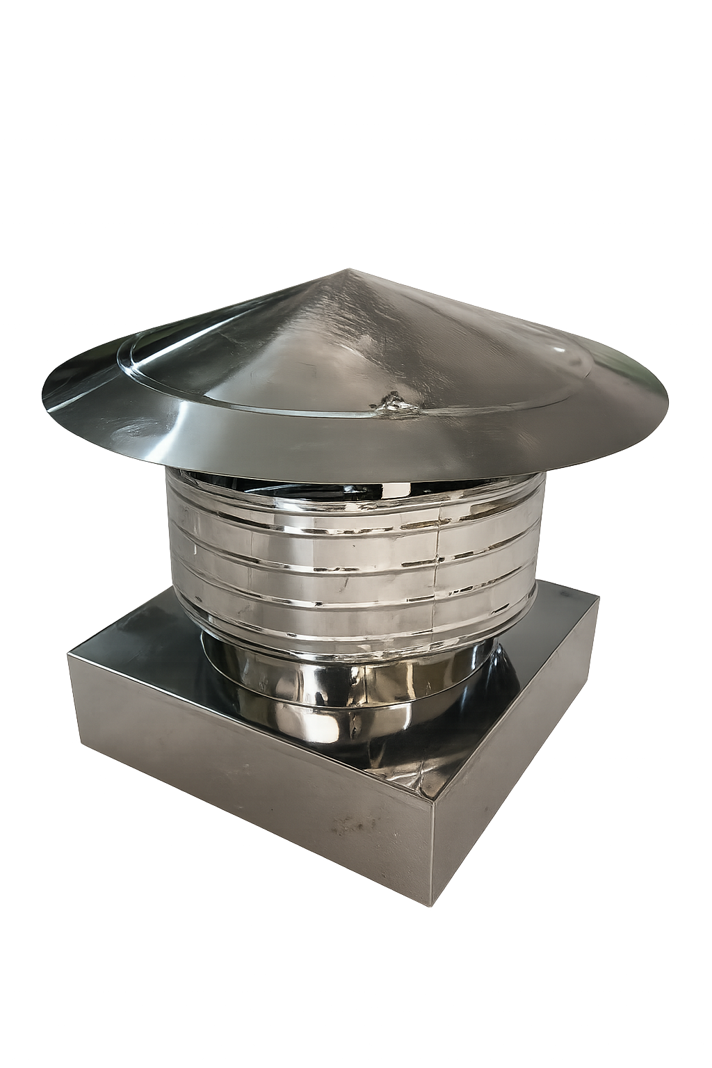 Καπέλο Καμινάδας Αντιανεμικό Τετράγωνη Εξωτερική Βάση